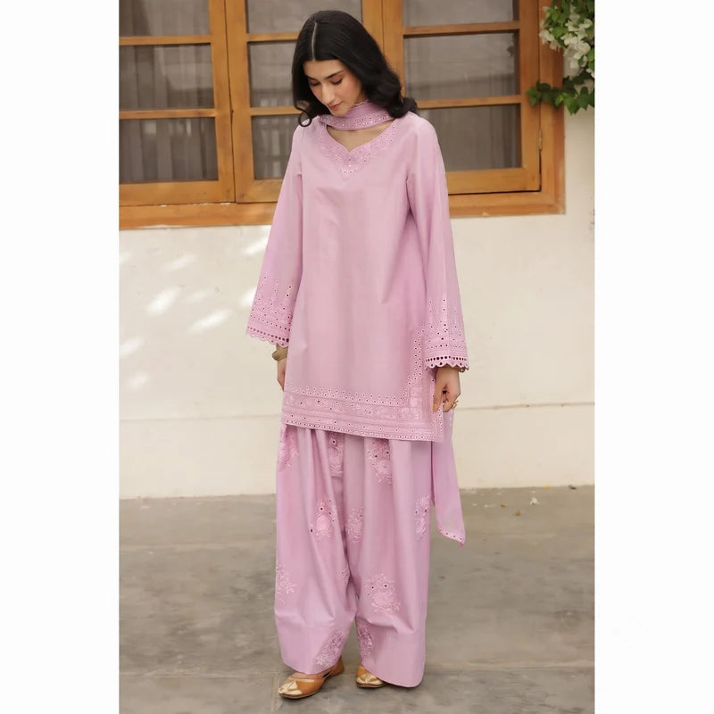 Mahrani Tea Pink Essence 3 Piece Lawn Suit - Tea Pink Ready to Wear