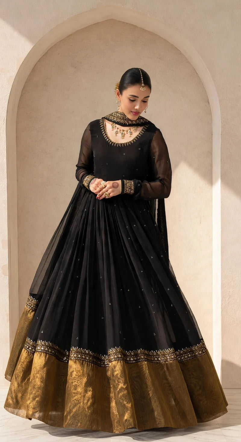 Mahrani Zarnab - Black Gold 3-Piece Stitched