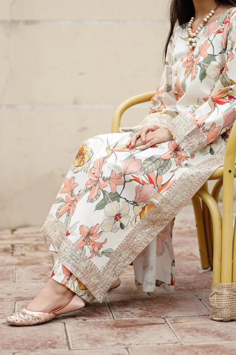 Mahrani Allure Flora 2 Piece Dress | Floral Print Lawn Suit