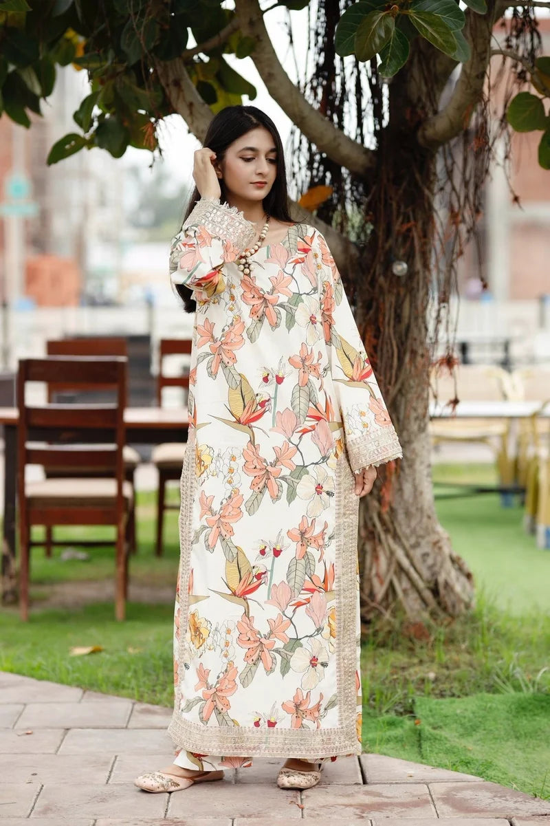 Mahrani Allure Flora 2 Piece Dress | Floral Print Lawn Suit