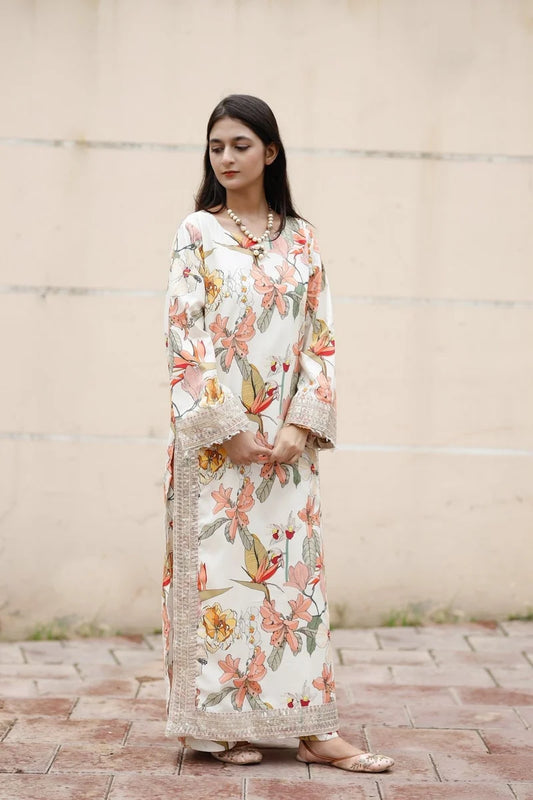 Mahrani Allure Flora 2 Piece Dress | Floral Print Lawn Suit