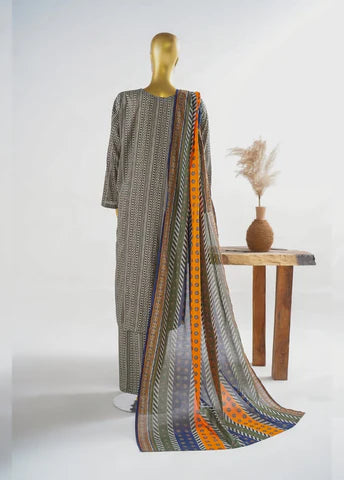 3 Piece Printed Stitched MultiColor Lawn Shirt with Trouser & Dupatta From Bin Saeed