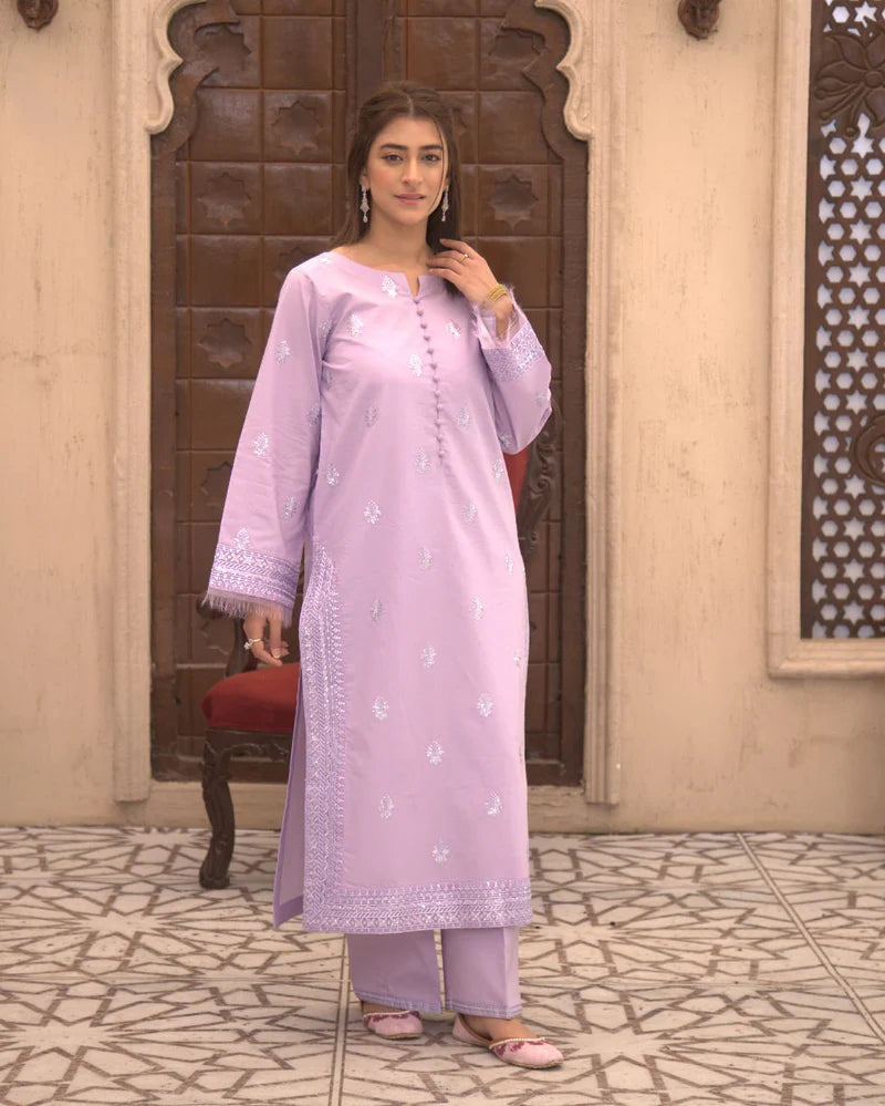 Mahrani's Noor-e-Eid Lilac Bloom – Soft Lilac for Eid Glow