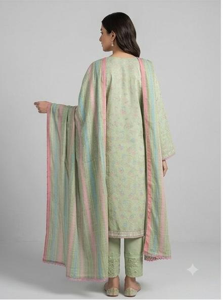 Bin Saeed Pastel Green Printed 3-Piece Lawn Collection