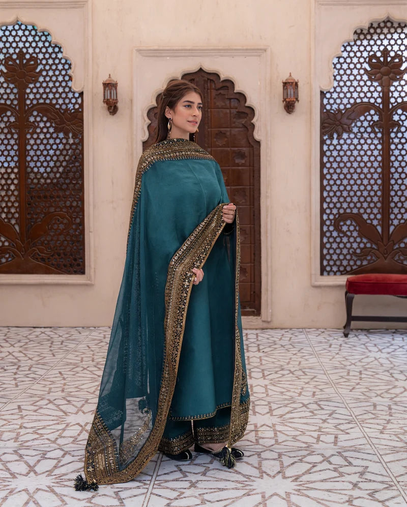 Mahrani Zinc Mystique – Luxury Embroidered Suit for Women