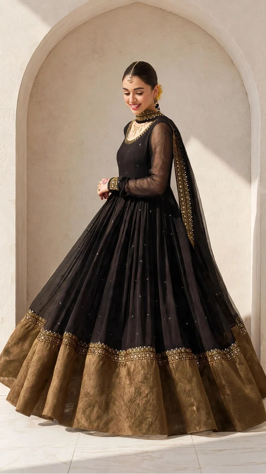 Mahrani Zarnab - Black Gold 3-Piece Stitched